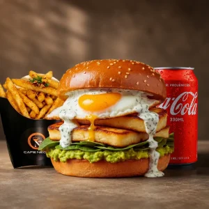 Avocado Halloumi & Egg And Fries Drink